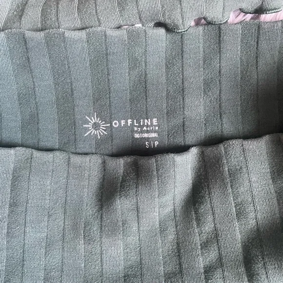 aerie Olive Ribbed Two-Piece Set - Picture 3 of 3